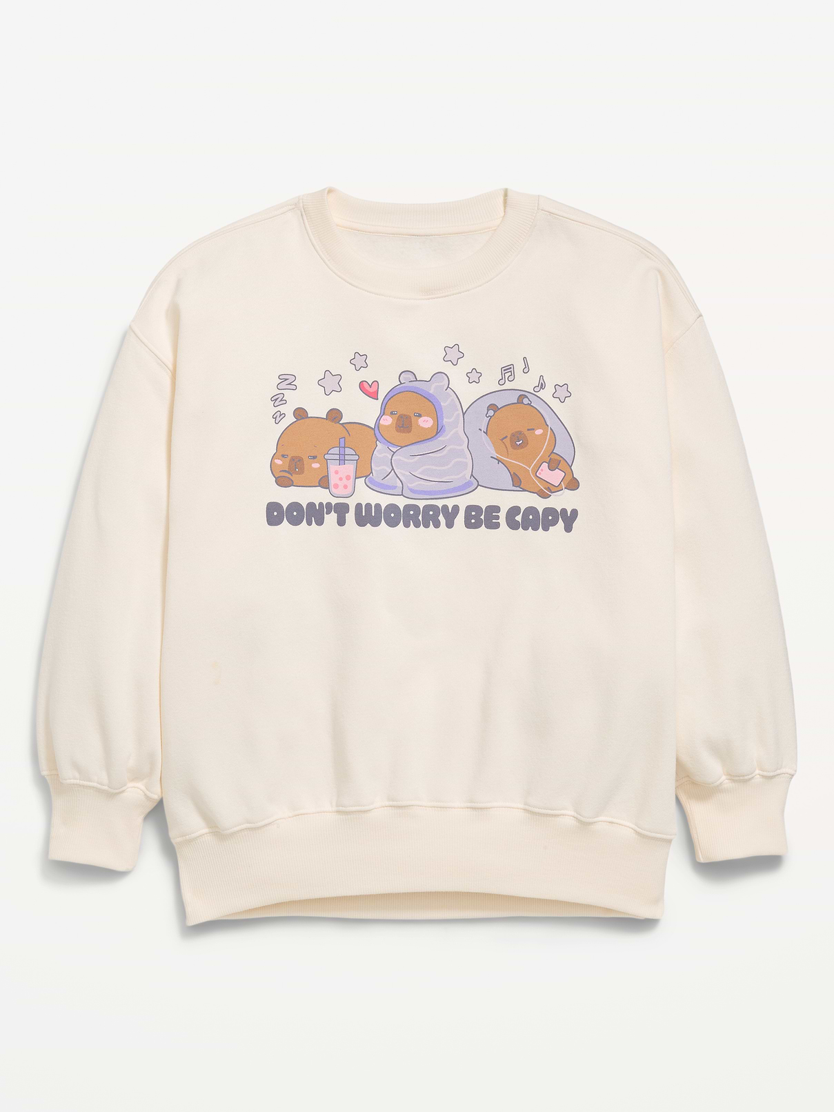 Image number 1 showing, CapyFun™ Oversized Graphic Tunic Sweatshirt for Girls