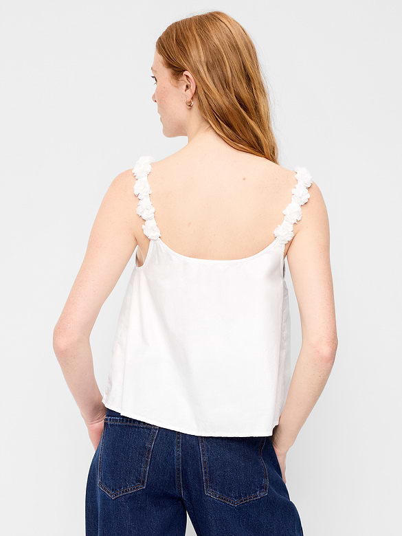 Rosette-Strap Tank Top