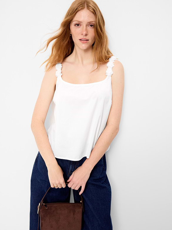 Rosette-Strap Tank Top
