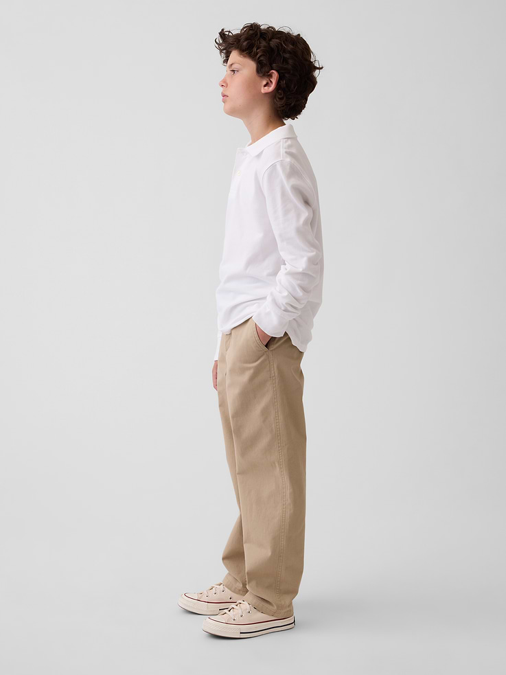 Image number 1 showing, Kids Uniform Stretch Loose Khakis
