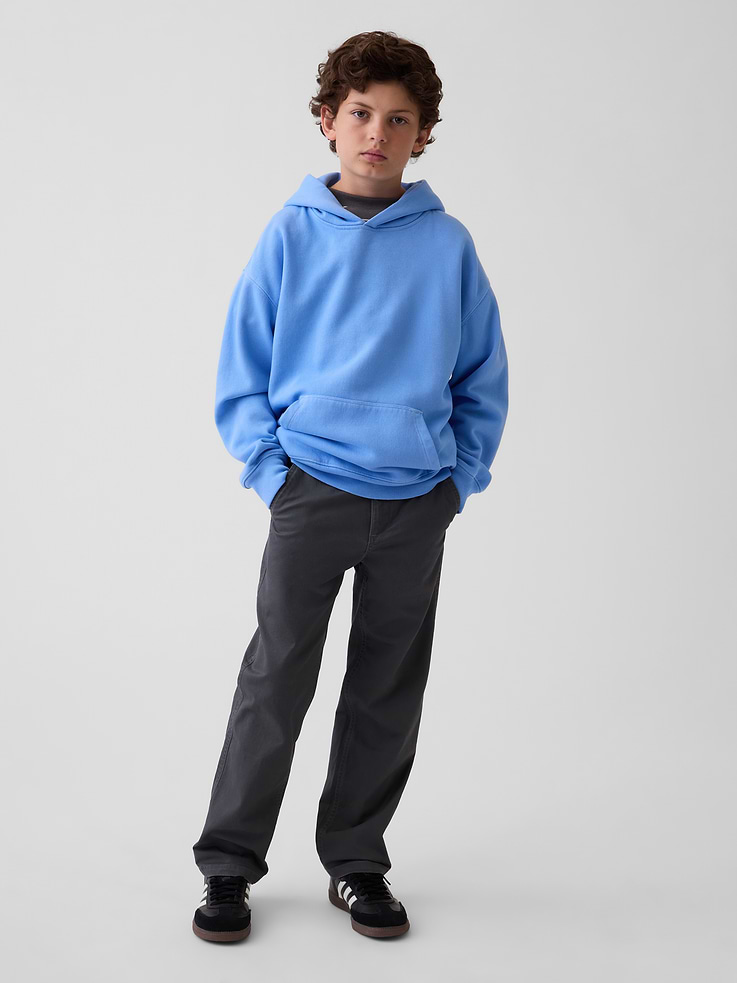 Image number 1 showing, Kids Uniform Stretch Relaxed Straight Khakis