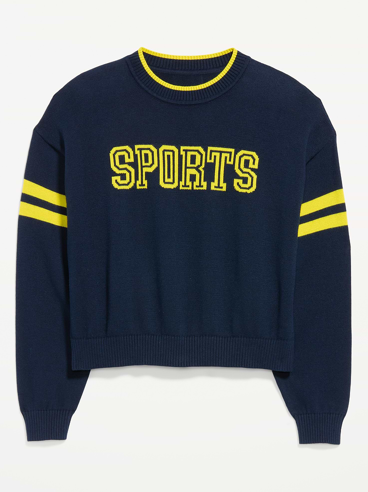 Image number 4 showing, SoSoft Cotton Jacquard Crew-Neck Cropped Sweatshirt