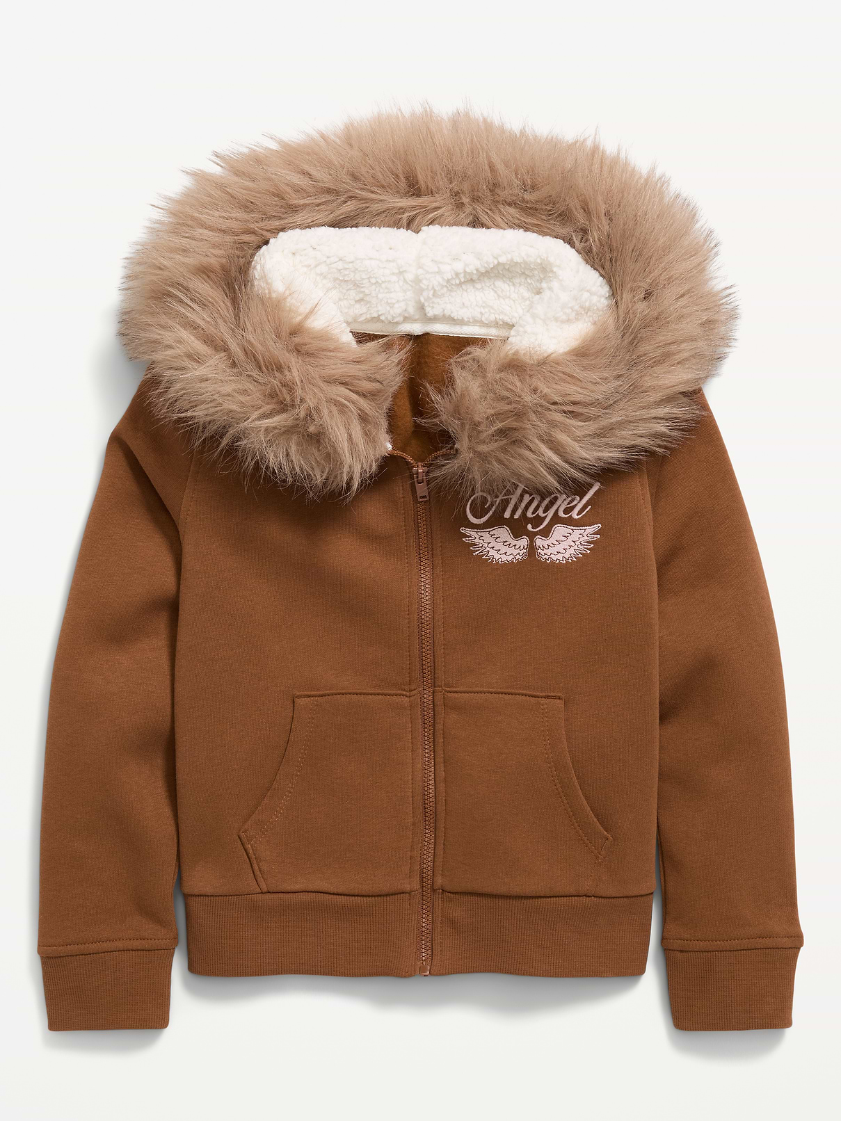 Image number 1 showing, Fitted Faux-Fur Full-Zip Hoodie for Girls