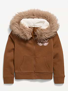 Image number 1 showing, Fitted Faux-Fur Full-Zip Hoodie for Girls