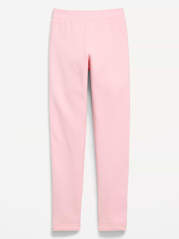 High-Waisted Full-Length Fleece Leggings for Girls