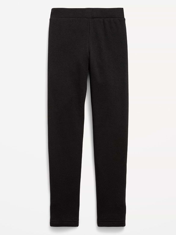 High-Waisted Full-Length Fleece Leggings for Girls