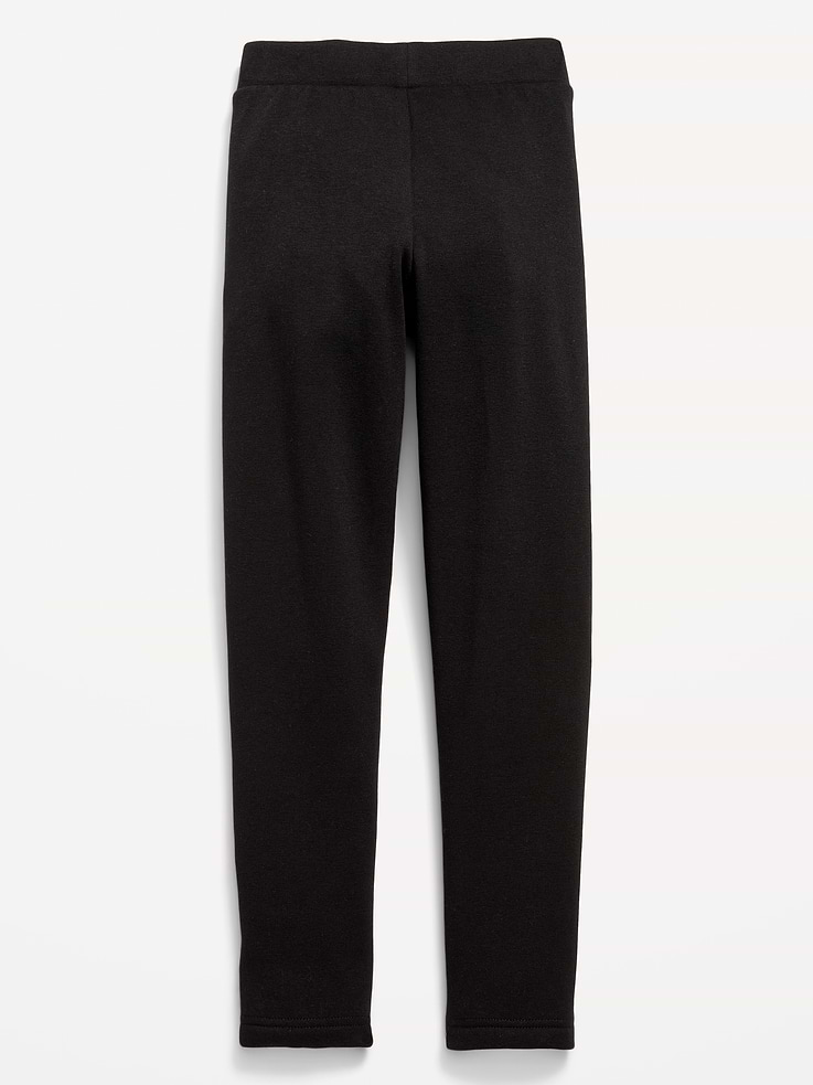 Image 2 of 3, High-Waisted Full-Length Fleece Leggings for Girls