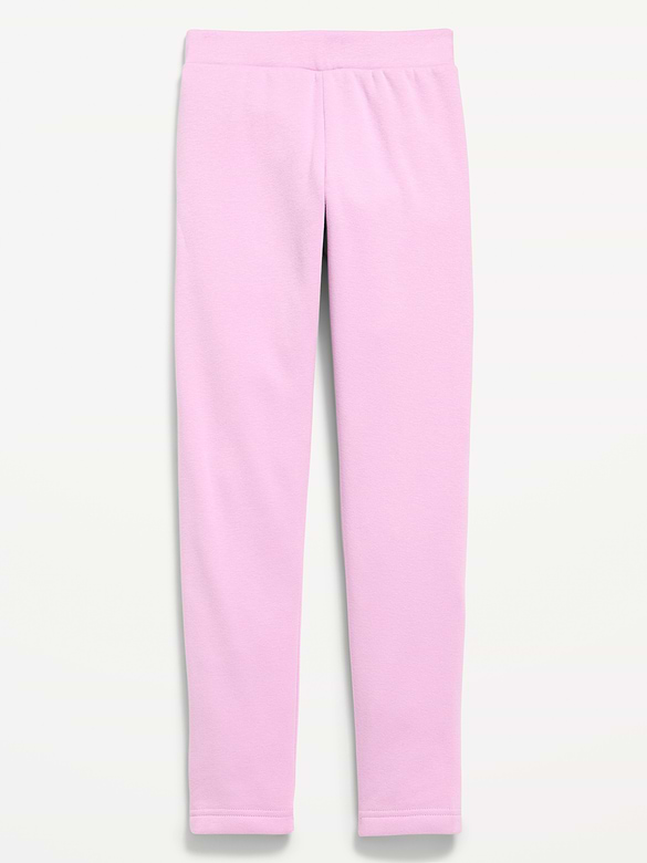 High-Waisted Full-Length Fleece Leggings for Girls