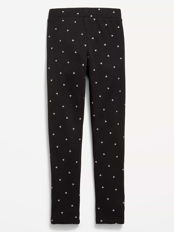 High-Waisted Full-Length Fleece Leggings for Girls