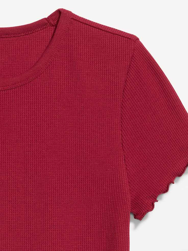 Image number 4 showing, Fitted Waffle-Knit Cropped T-Shirt