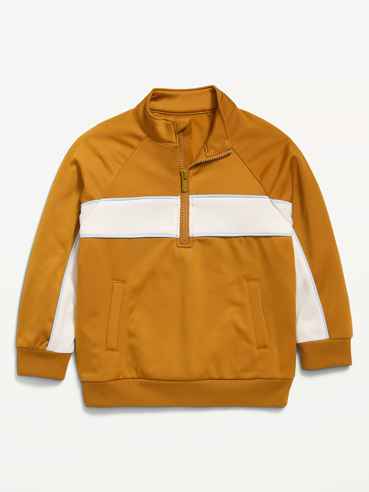Image number 1 showing, Oversized Color-Blocked Quarter-Zip Pullover for Toddler Boys