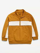 Image number 1 showing, Oversized Color-Blocked Quarter-Zip Pullover for Toddler Boys