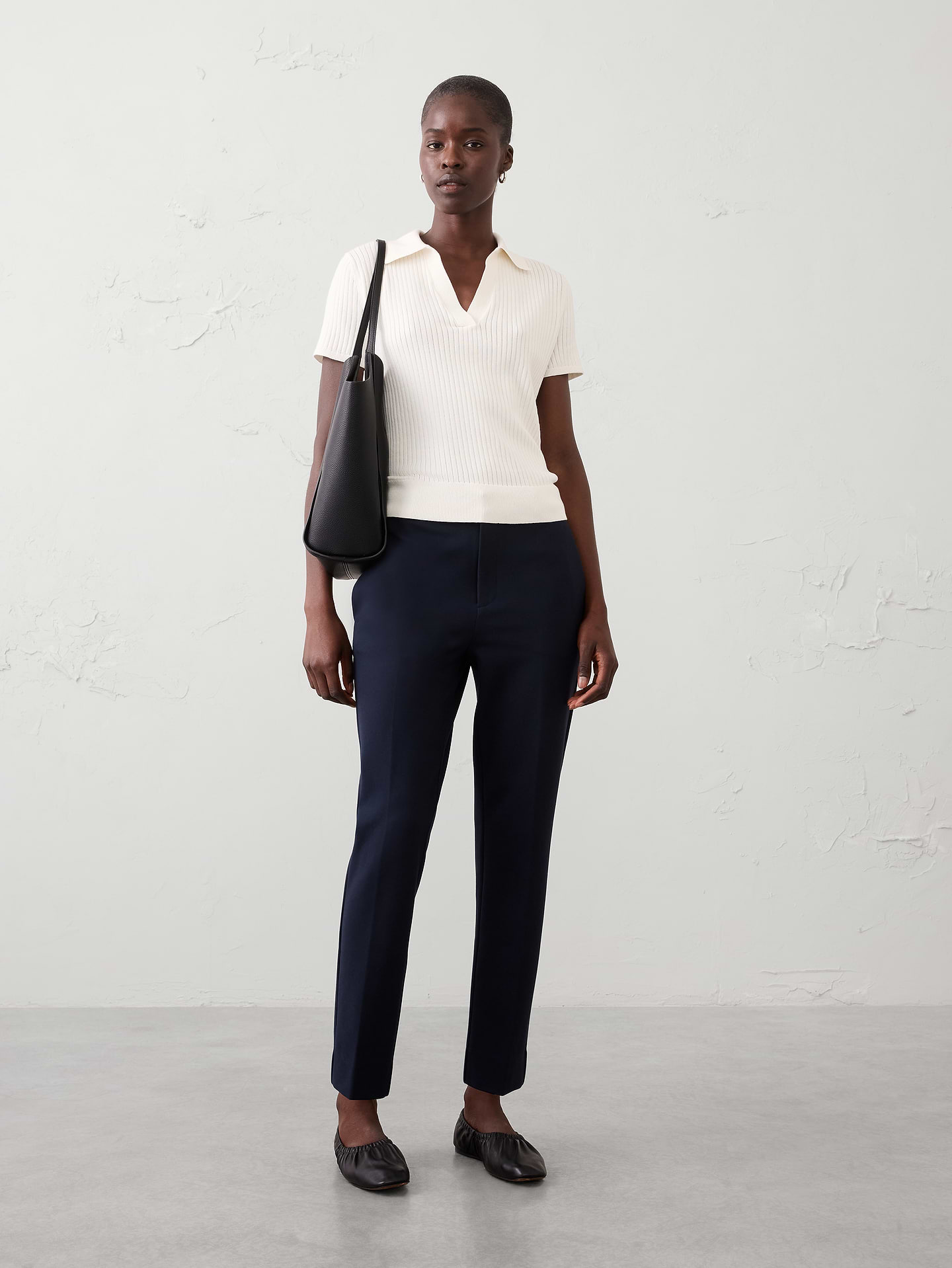 Image number 1 showing, Sloan Slim High-Rise Knit Ponte Ankle Pant