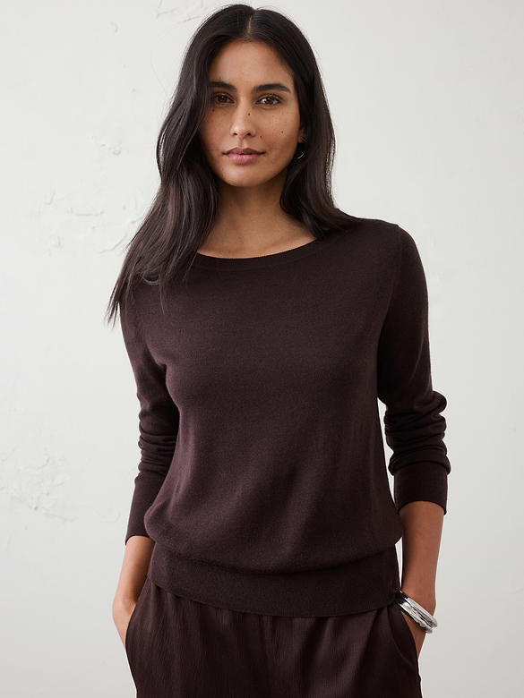 Merino Wool Boat-Neck Sweater