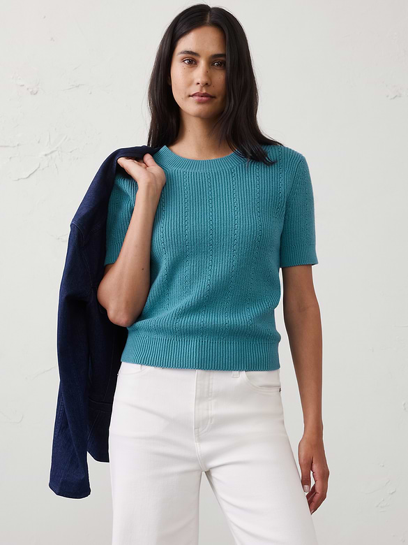Cotton Ribbed Textured Sweater