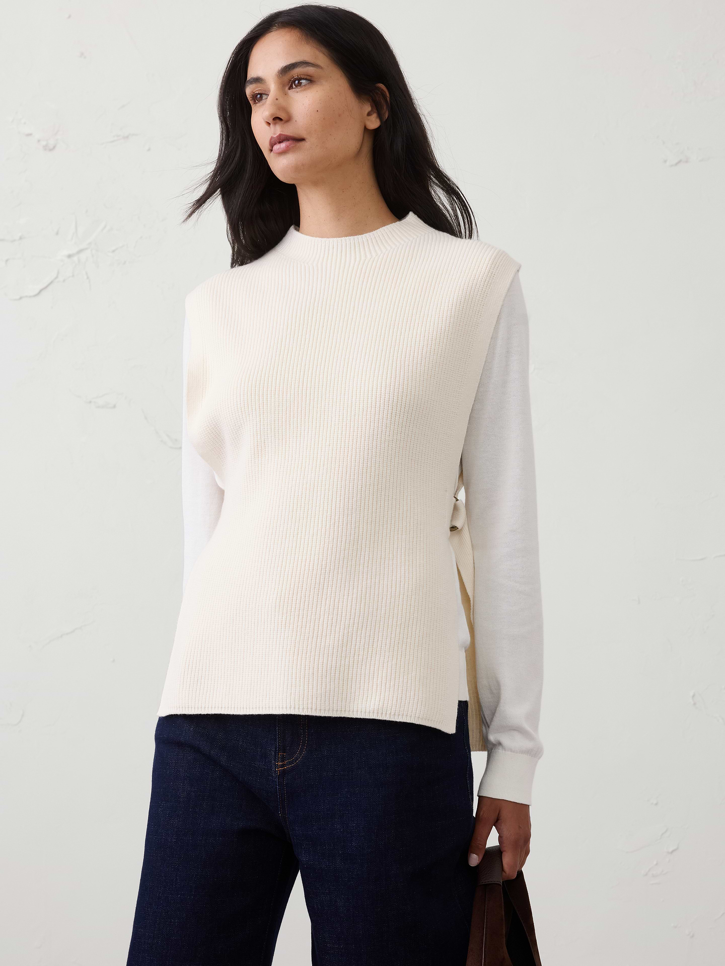 Image number 1 showing, Side-Tie Sweater Poncho