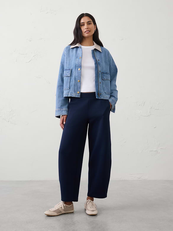 Weekender Barrel-Leg Mid-Rise Pant