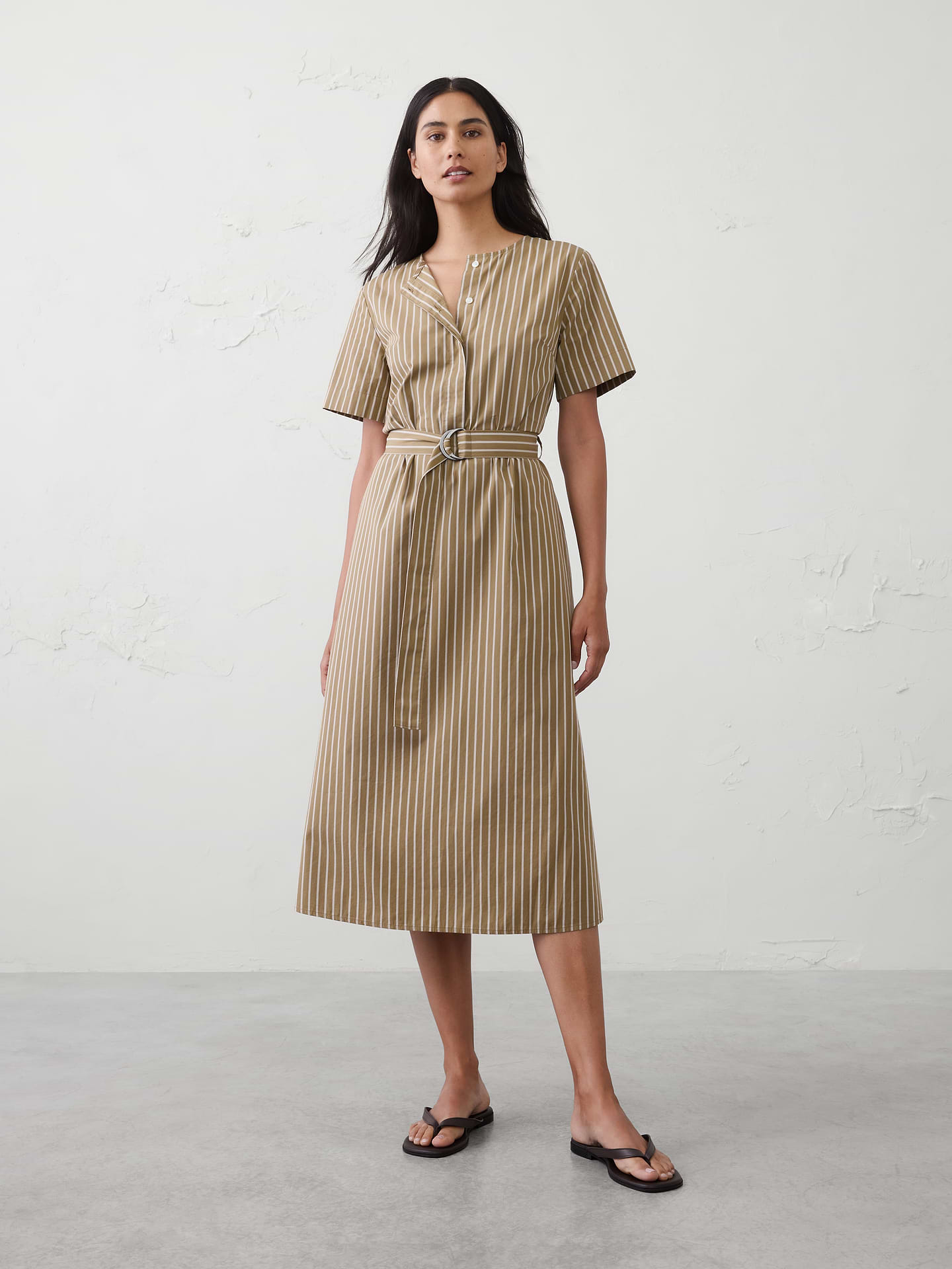 Image number 1 showing, Poplin Midi Dress