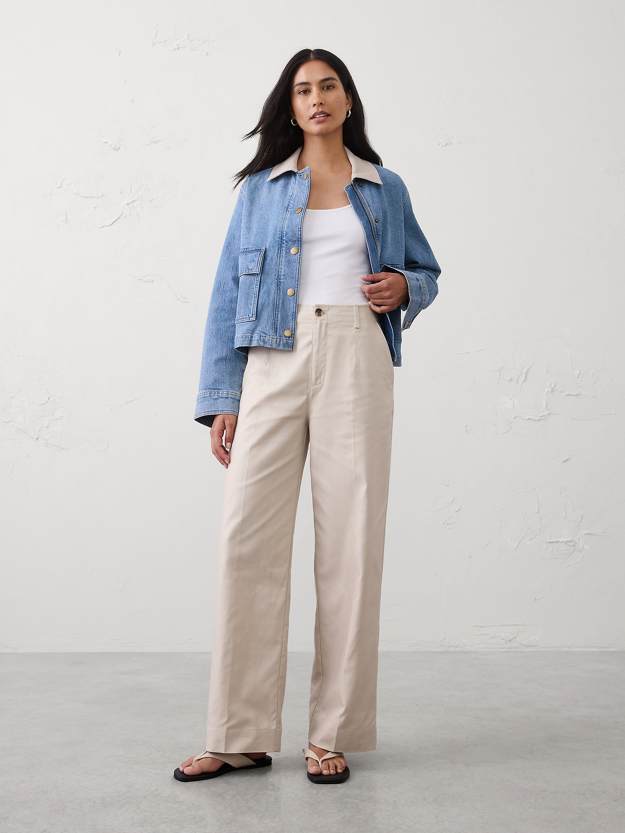 Straight High-Rise Twill Pant | Banana Republic Factory