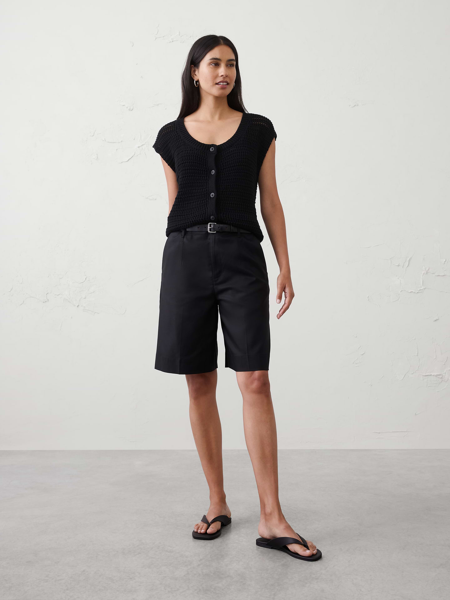 Image number 1 showing, High-Rise Twill Bermuda Short
