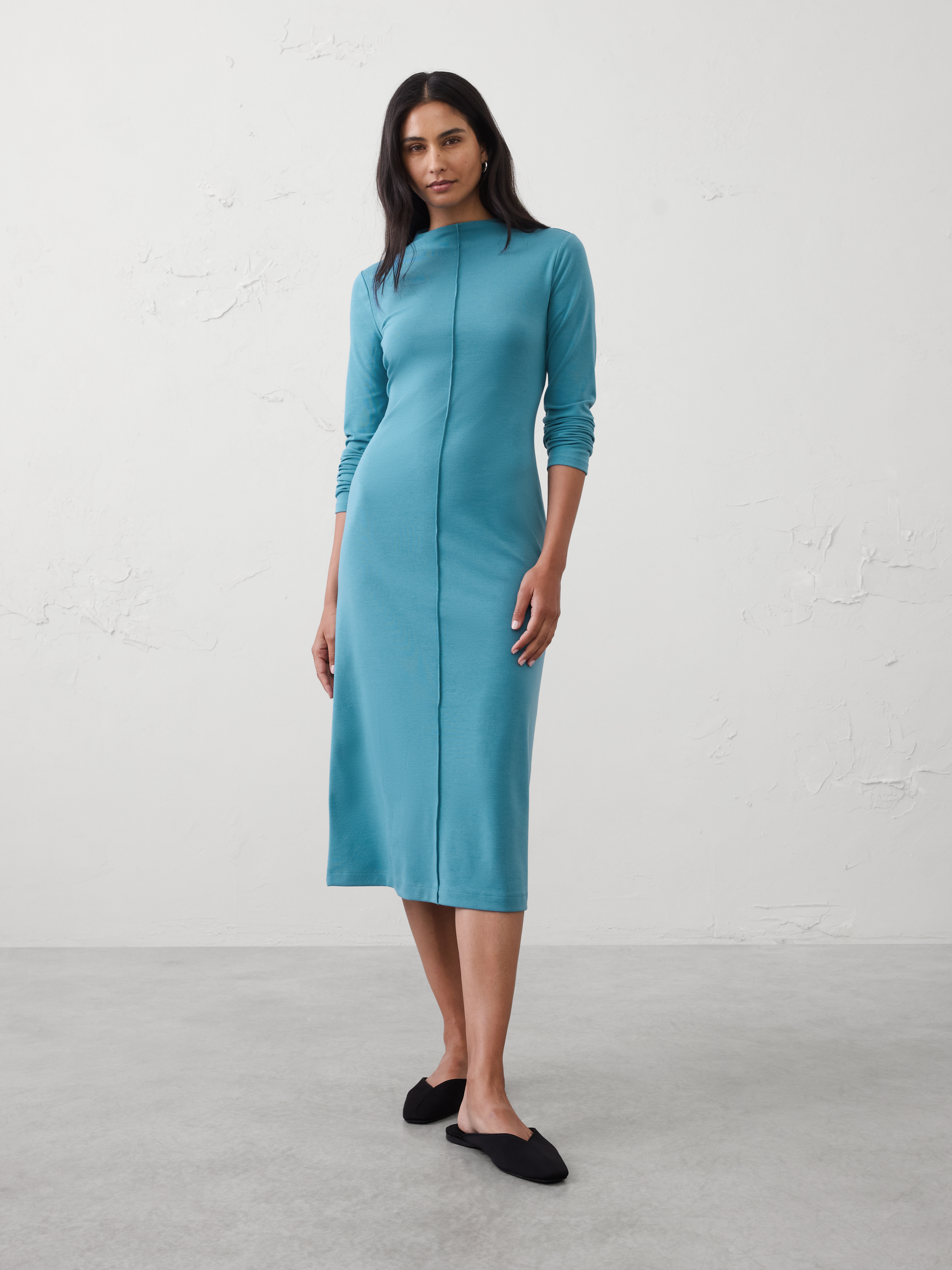 Image number 1 showing, Cozy Ribbed Knit Midi Dress