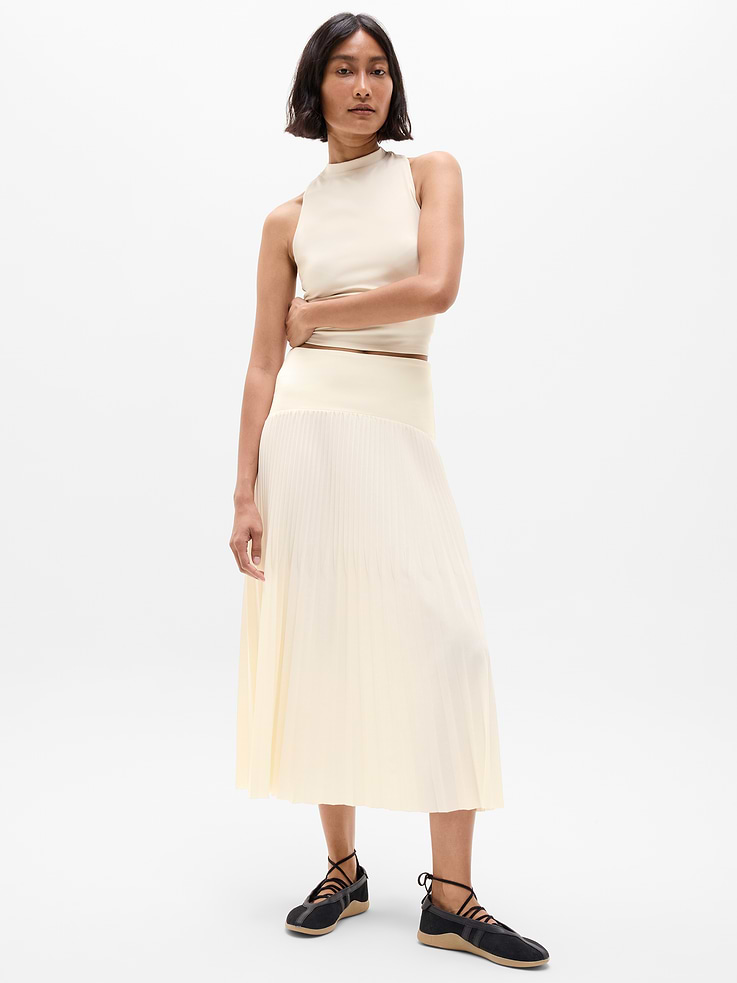 Image number 1 showing, Featherweight Plissé Midi Skirt