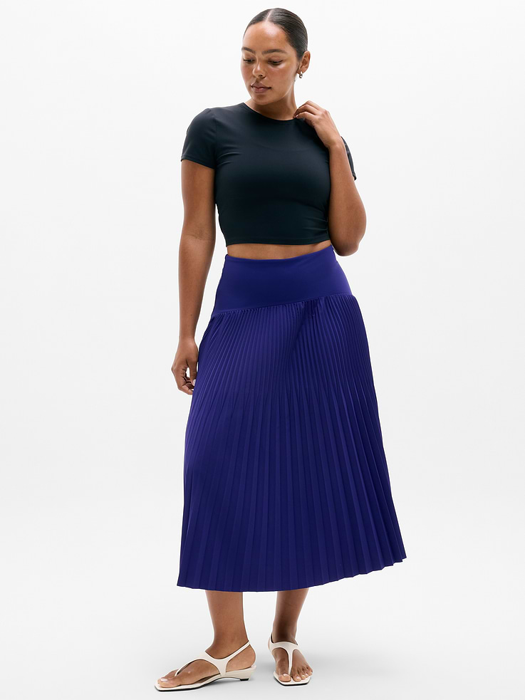 Image number 1 showing, Featherweight Plissé Midi Skirt