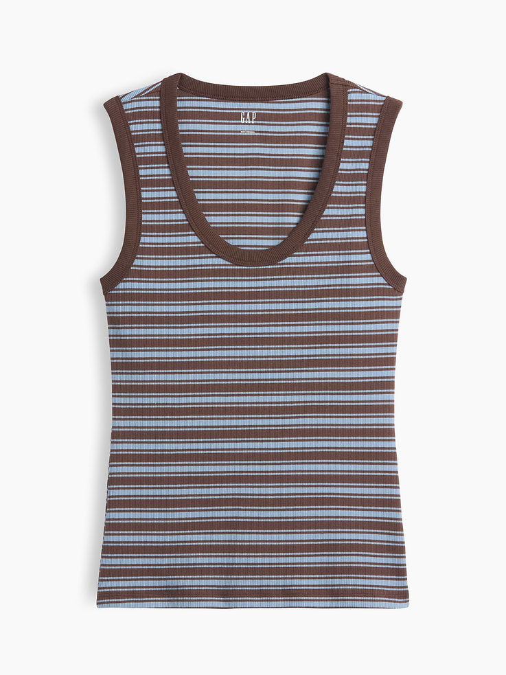 Image number 5 showing, Ribbed Scoopneck Tank Top