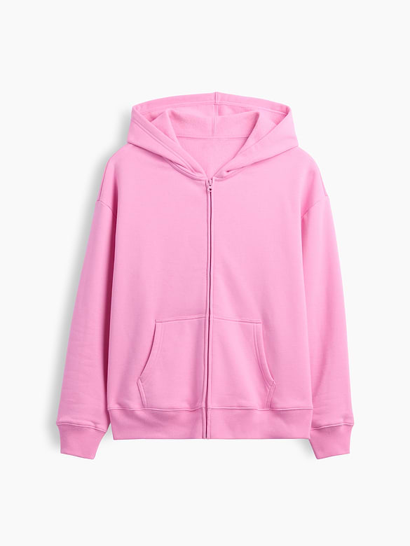 Oversized Fleece Zip Hoodie