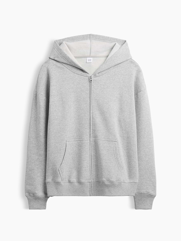 Oversized Fleece Zip Hoodie