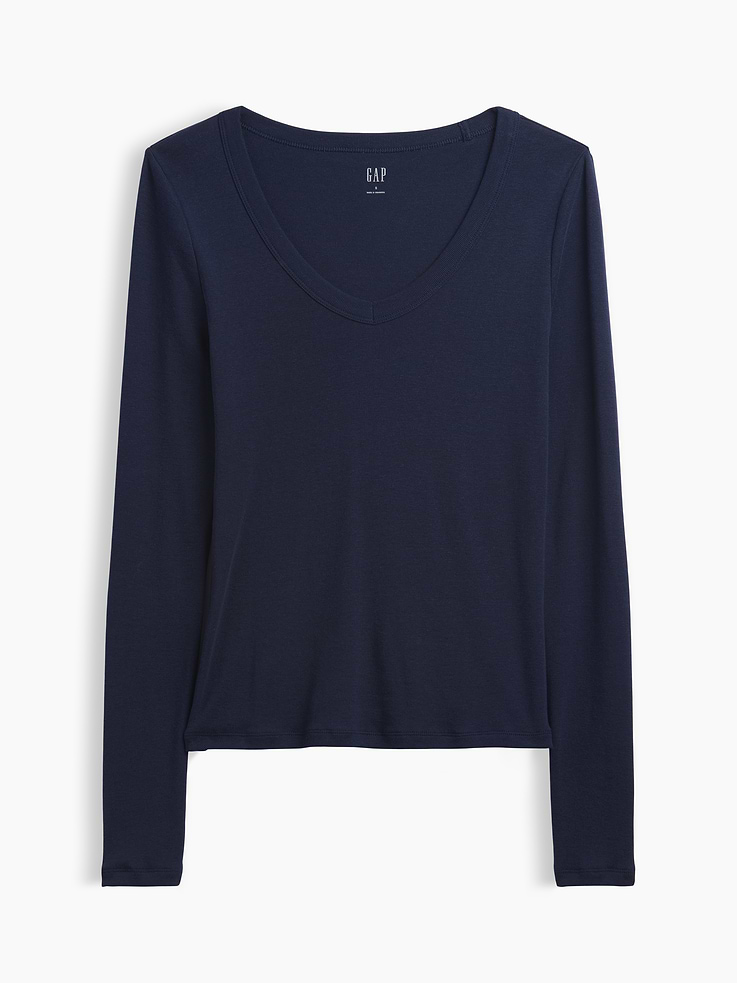 Image number 5 showing, Modern Ribbed V-Neck T-Shirt