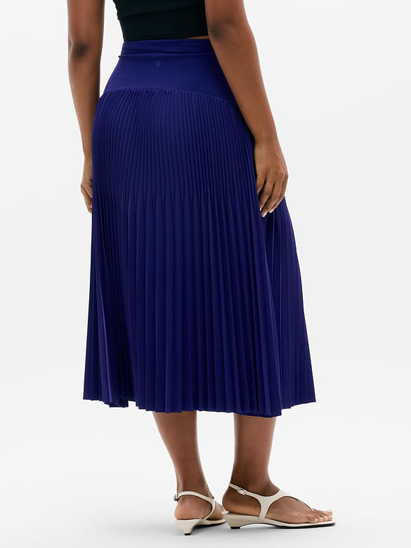 Featherweight Plissé Midi Skirt