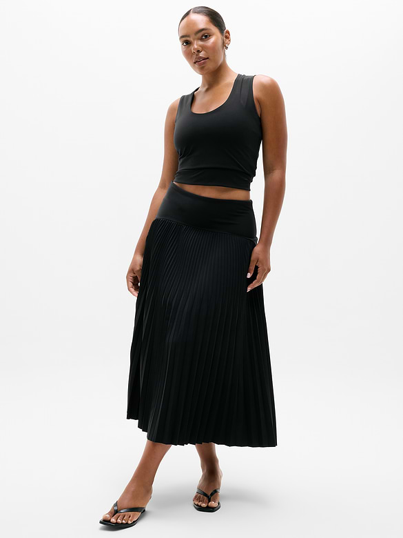 Featherweight Plissé Midi Skirt