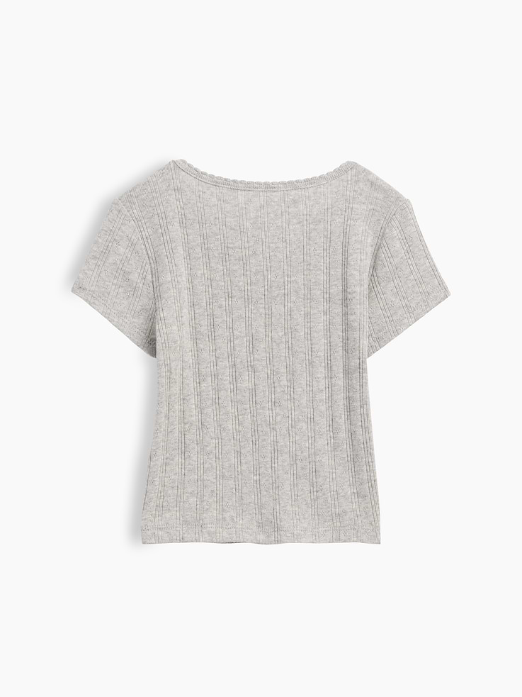 L'image numéro 2 présente T-shirt en tricot pointelle côtelé pour Bébé et Tout-petit