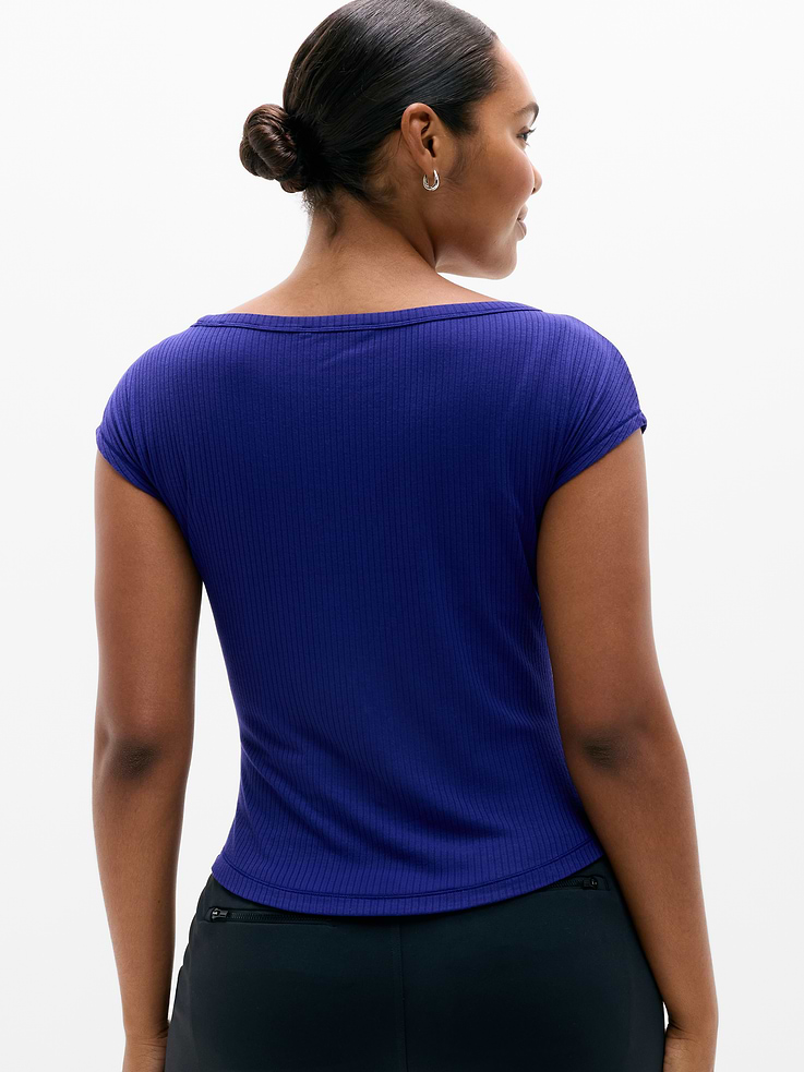 Image number 6 showing, Perfect Rib Boatneck Tee
