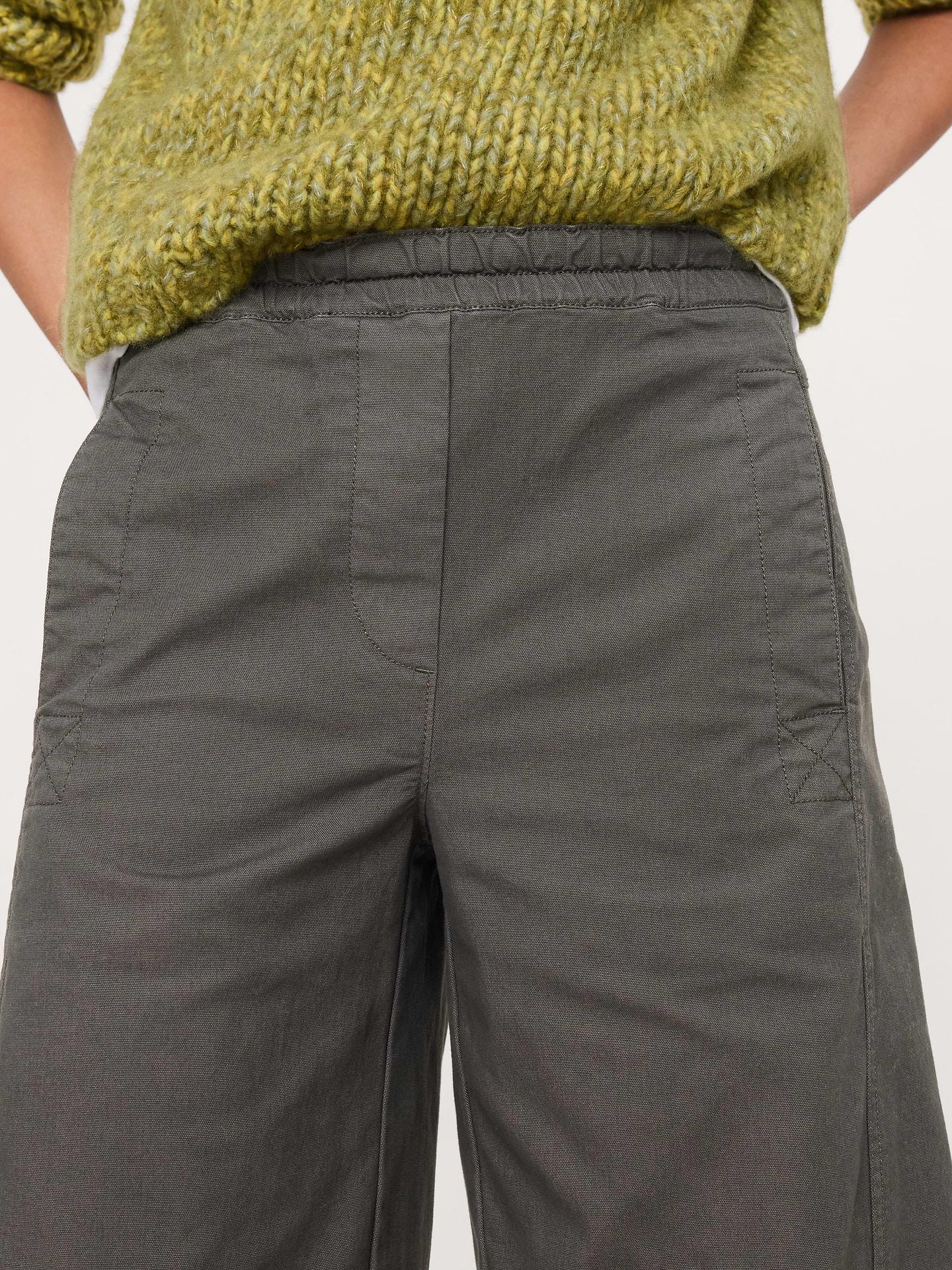 L'image numéro 3 présente Pantalon de peintre décontracté à taille mi-basse extensible