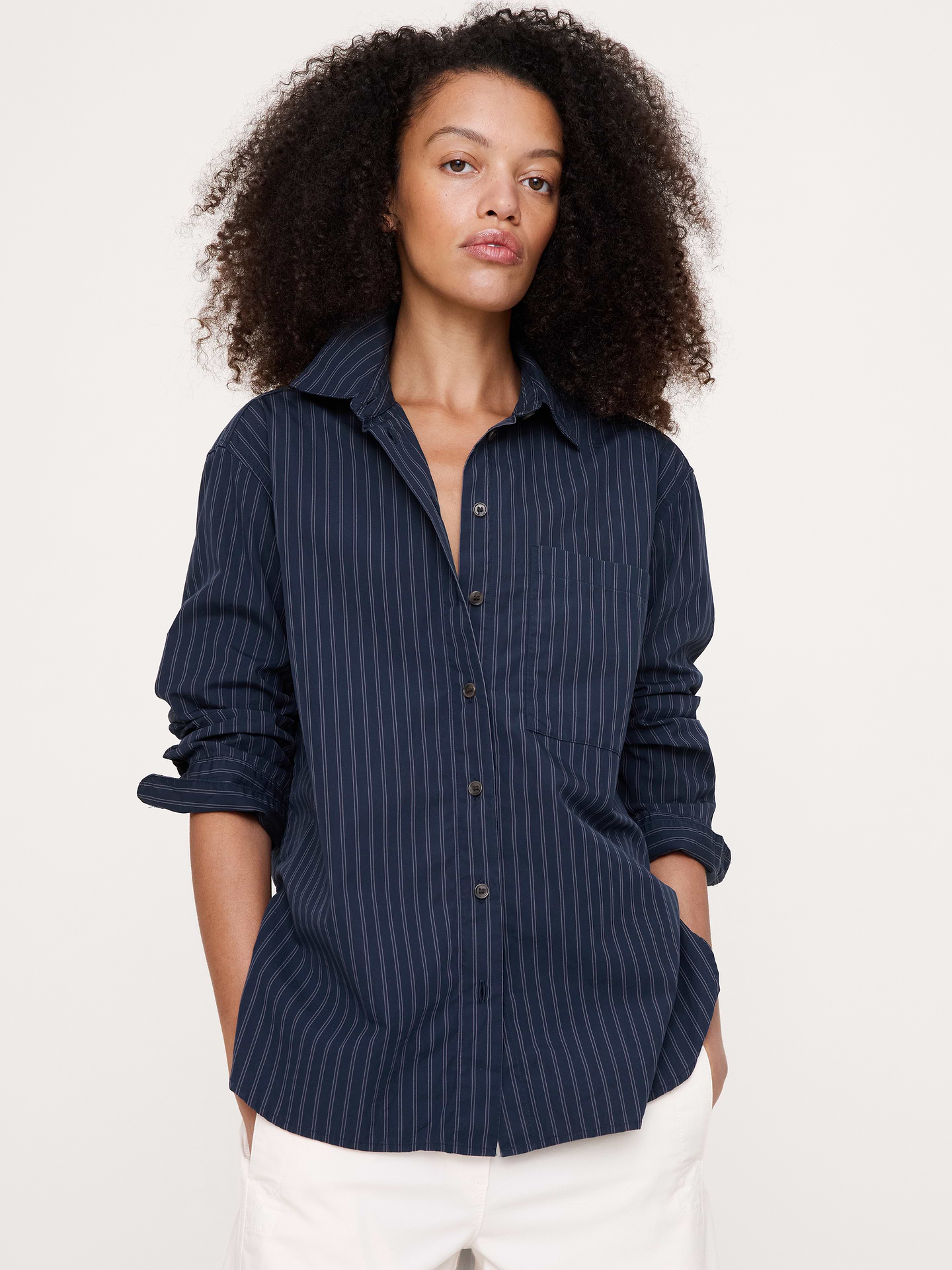 Image number 1 showing, The Oversized Shirt in Cotton Poplin