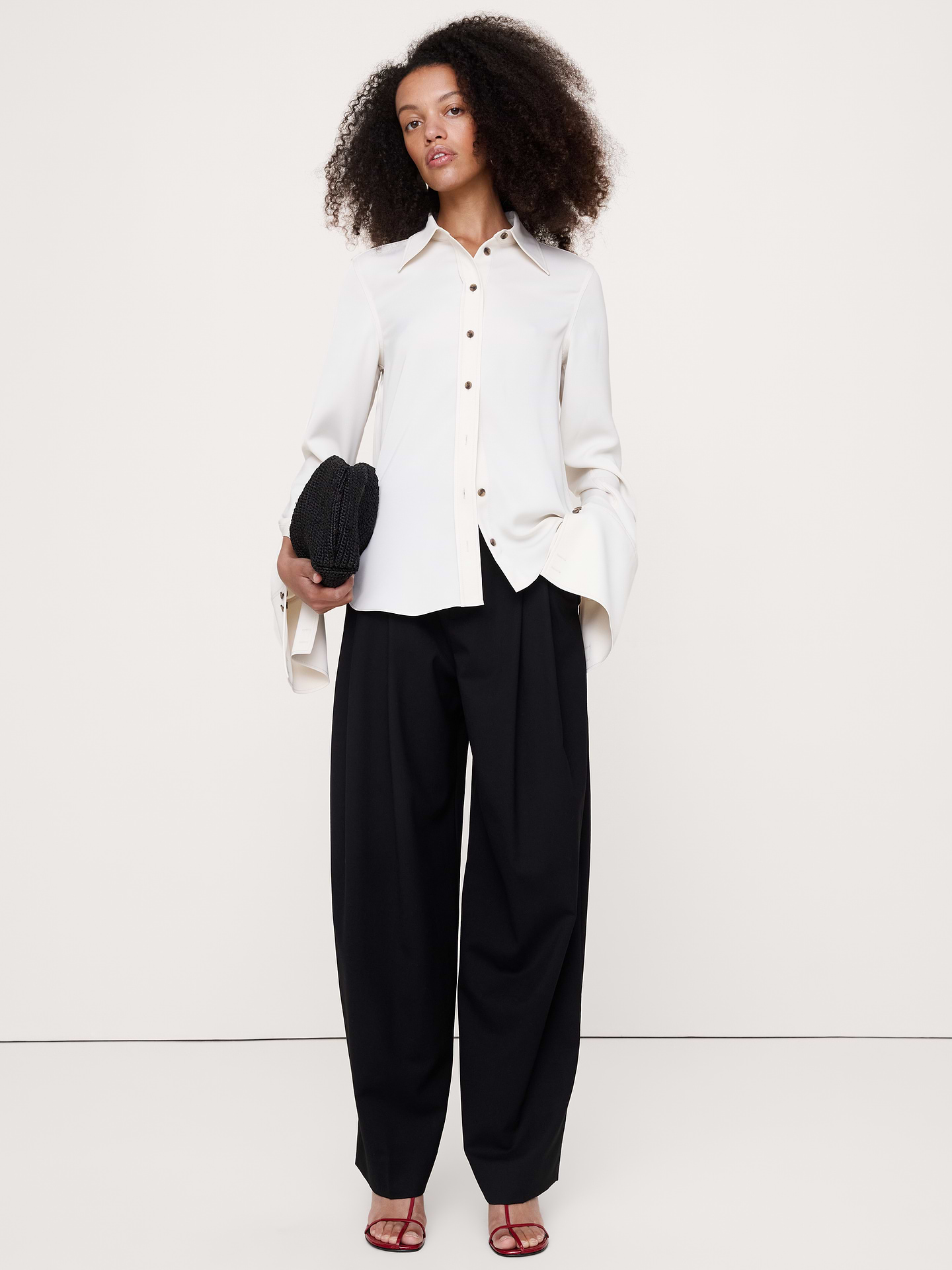 Image number 1 showing, Relaxed Crepe Shirt
