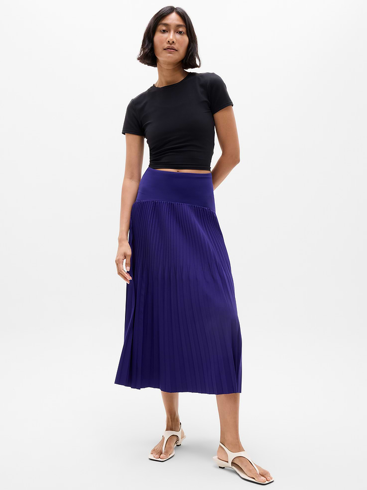 Image number 5 showing, Featherweight Plissé Midi Skirt