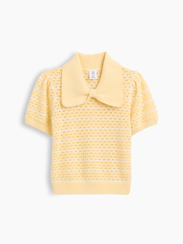 Baby & Toddler Bow Collar Pointelle Sweater