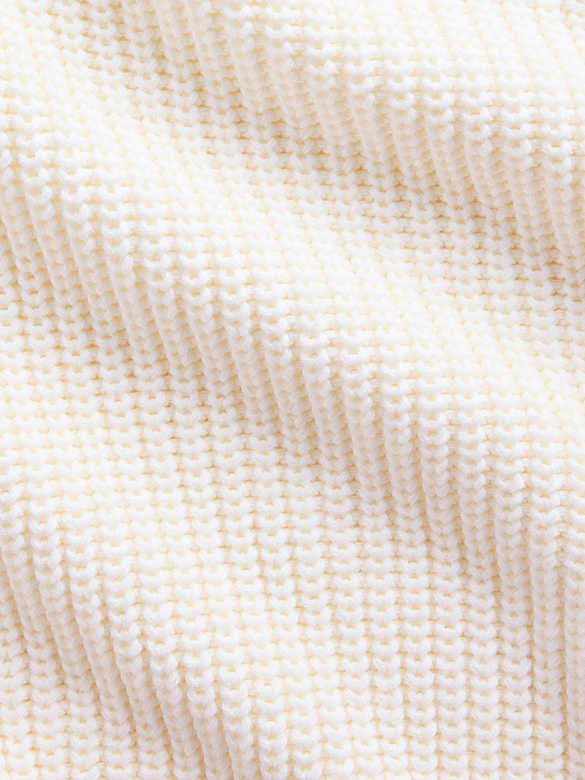 100% Cotton Oversized Shaker V-Neck Sweater