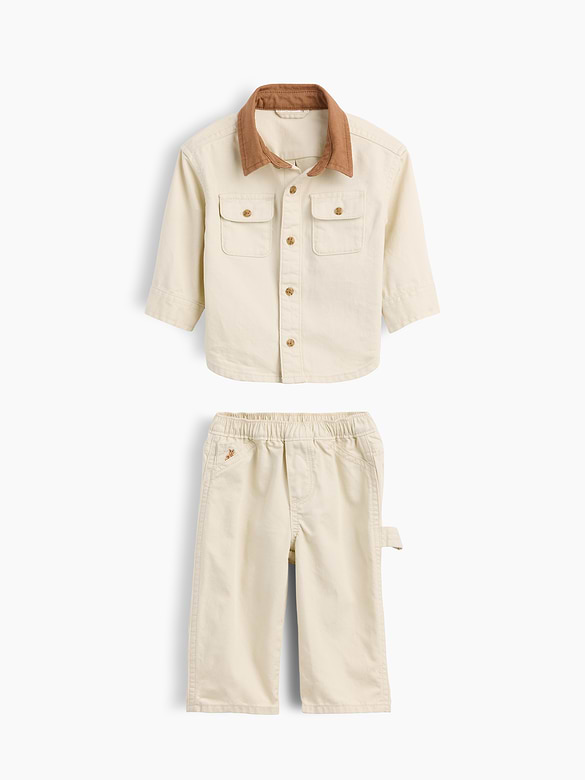 Baby Pocket Shirt Outfit Set