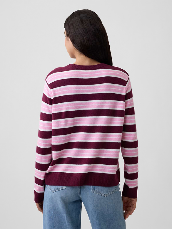 CashSoft Relaxed Stripe Crewneck Sweater