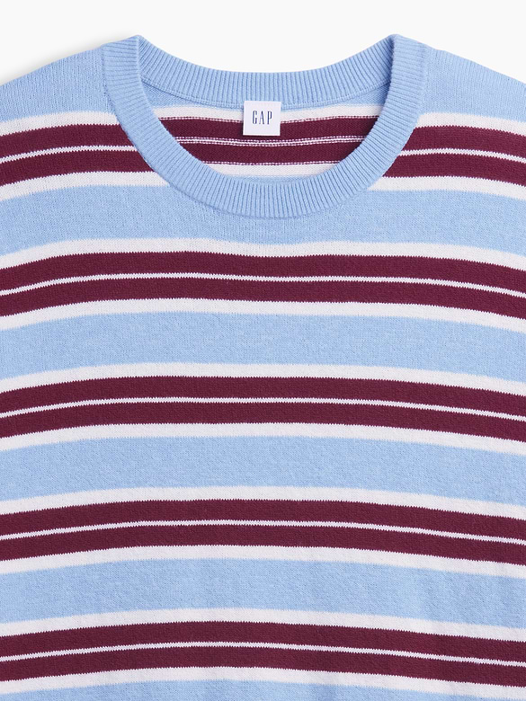 CashSoft Relaxed Stripe Crewneck Sweater