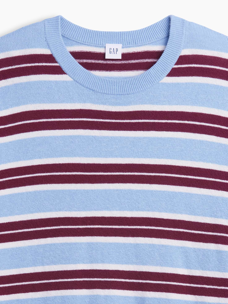 Image number 4 showing, CashSoft Relaxed Stripe Crewneck Sweater
