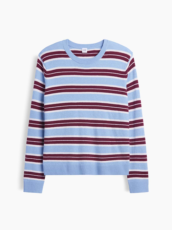CashSoft Relaxed Stripe Crewneck Sweater