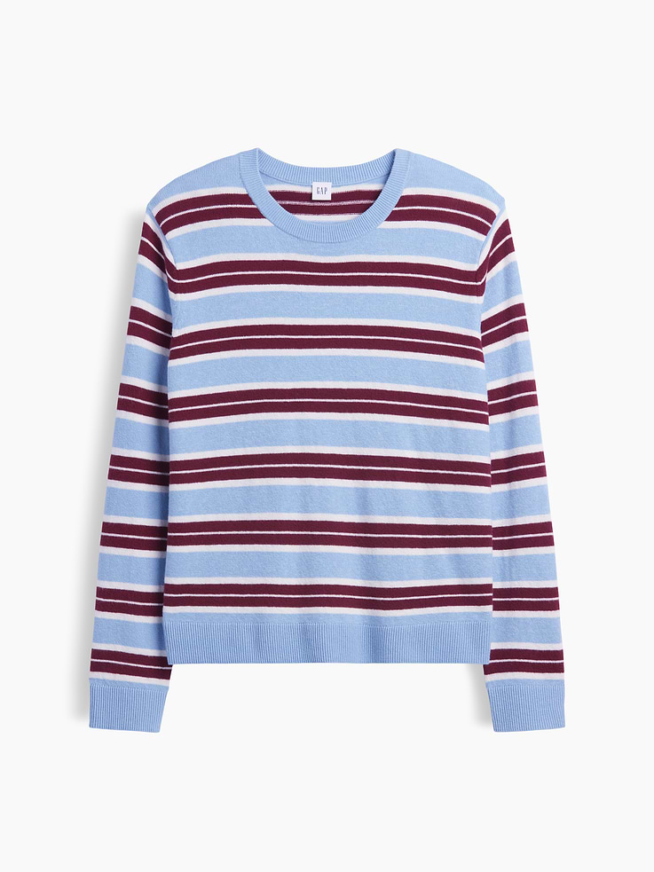 Image number 5 showing, CashSoft Relaxed Stripe Crewneck Sweater