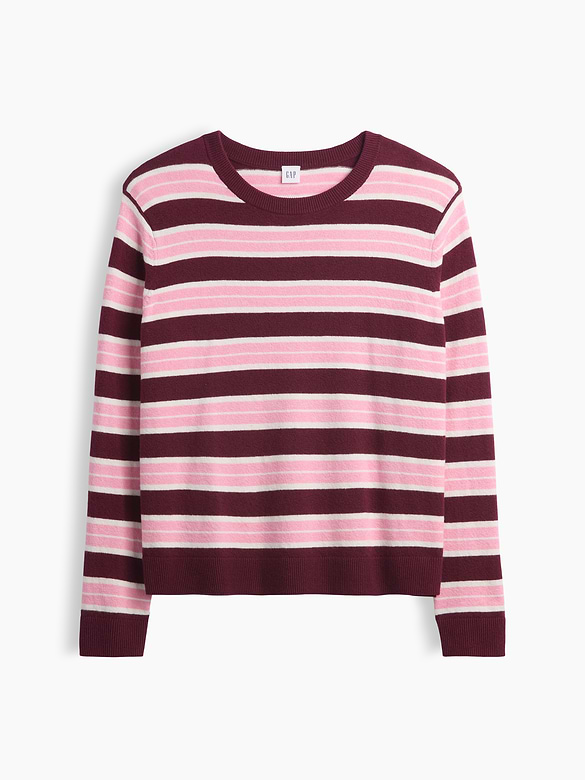 CashSoft Relaxed Stripe Crewneck Sweater