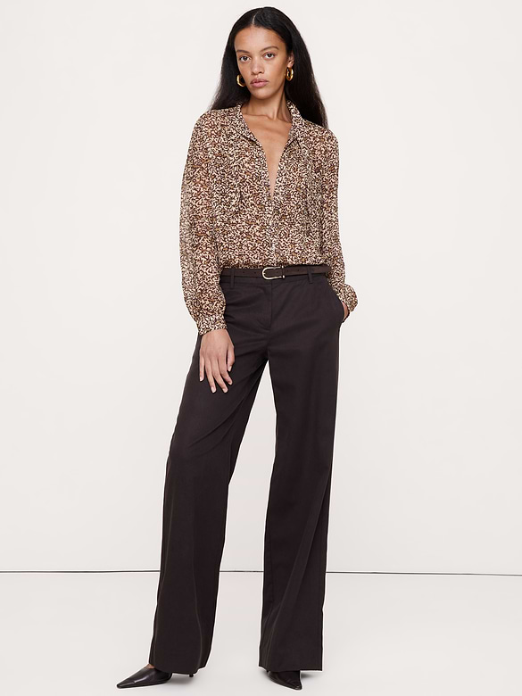 Georgette Tie-Neck Blouse