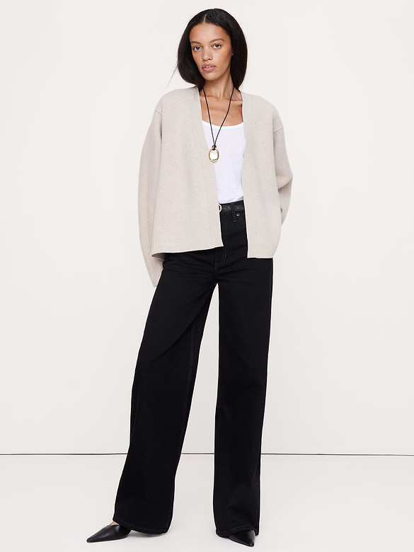 Felted Wool Belted Cardigan